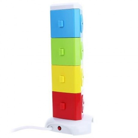 ALARDOR COLORFUL ALD - 4W8K - L 180 DEGREE ROTATING SOCKET INTELLIGENT VERTICAL SURGE PROT