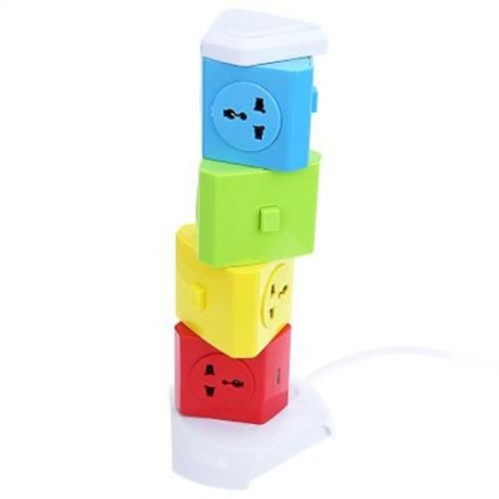 ALARDOR COLORFUL ALD - 4W8K - L 180 DEGREE ROTATING SOCKET INTELLIGENT VERTICAL SURGE PROT
