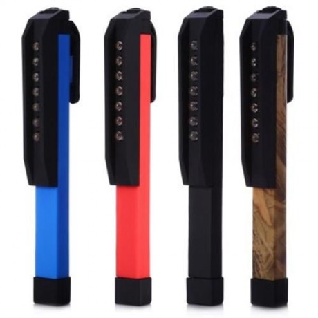 ULTRA BRIGHT 7 LEDS LED POCKET PEN WORK LIGHT WITH POWERFUL MAGNETIC BASE CLIP (RED)