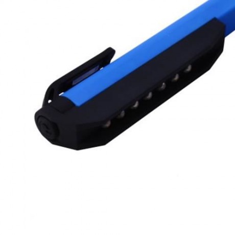 ULTRA BRIGHT 7 LEDS LED POCKET PEN WORK LIGHT WITH POWERFUL MAGNETIC BASE CLIP (BLUE)