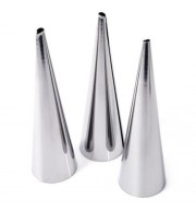 STAINLESS STEEL SPIRAL BAKED CROISSANTS DIY HORN BAKING CAKE MOLD (SILVER)