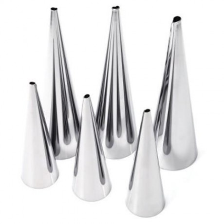 STAINLESS STEEL SPIRAL BAKED CROISSANTS DIY HORN BAKING CAKE MOLD (SILVER)