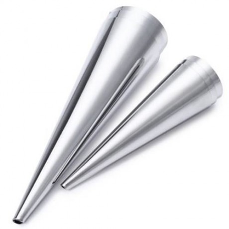 STAINLESS STEEL SPIRAL BAKED CROISSANTS DIY HORN BAKING CAKE MOLD (SILVER)