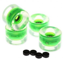 4PCS 60 X 45MM LED TRANSPARENT SKATEBOARD WHEELS (GREEN)