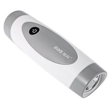 ZK8157 LED RECHARGEABLE FLASHLIGHT WHITE BLUE OUTDOOR FISHING LIGHT WITH HOLDER (WHITE)