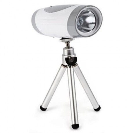 ZK8157 LED RECHARGEABLE FLASHLIGHT WHITE BLUE OUTDOOR FISHING LIGHT WITH HOLDER (WHITE)