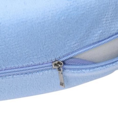 U SHAPED SLOW REBOUND MEMORY FOAM TRAVEL NECK PILLOW FOR OFFICE FLIGHT TRAVELING (LIGHT BL