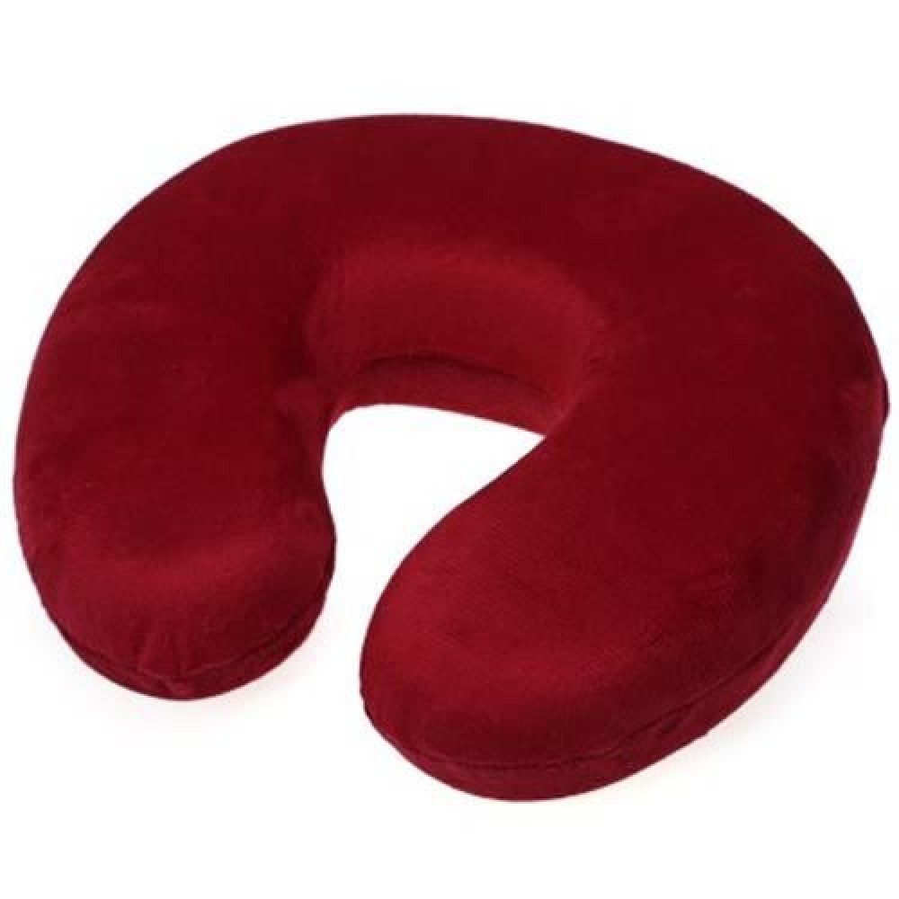 U SHAPED SLOW REBOUND MEMORY FOAM TRAVEL NECK PILLOW FOR OFFICE FLIGHT TRAVELING (DEEP RED U SHAPED SLOW REBOUND MEMORY FOAM TRAVEL NECK PILLOW FOR OFFICE FLIGHT TRAVELING (DEEP RED