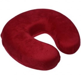 U SHAPED SLOW REBOUND MEMORY FOAM TRAVEL NECK PILLOW FOR OFFICE FLIGHT TRAVELING (DEEP RED