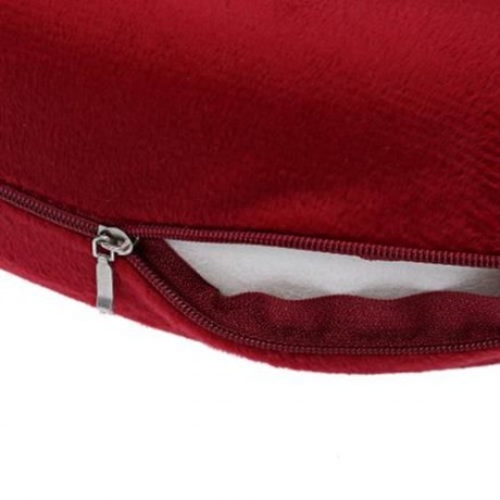 U SHAPED SLOW REBOUND MEMORY FOAM TRAVEL NECK PILLOW FOR OFFICE FLIGHT TRAVELING (DEEP RED