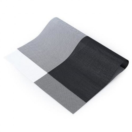 NON-SLIP INSULATION PVC COFFEE COASTER PLACEMAT KITCHEN TOOL TABLEWARE PAD (WHITE AND BLAC