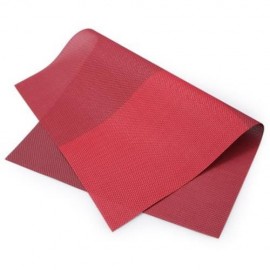 NON-SLIP INSULATION PVC COFFEE COASTER PLACEMAT KITCHEN TOOL TABLEWARE PAD (DEEP RED)