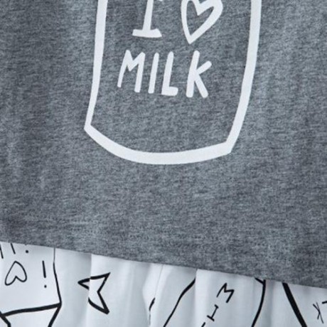 3PCS JEWEL COLLAR LONG SLEEVE MILK BOTTLE PRINTED T-SHIRT LONG PANTS WITH HAT FOR BABY BOY