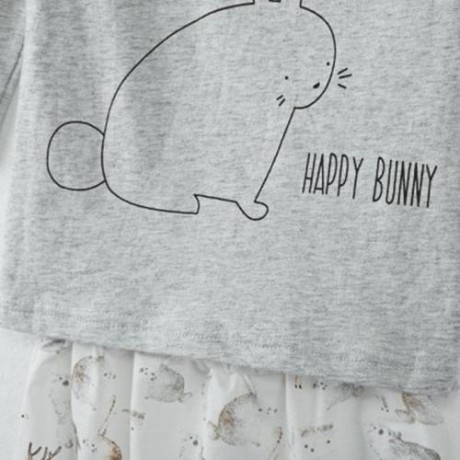 3PCS CUTE BUNNY PRINTED JEWEL COLLAR LONG SLEEVE T-SHIRT LONG PANTS WITH HAT FOR BABIES (G