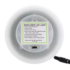 UFO 48 LEDS VOICE CONTROL SUNFLOWER LED STAGE LIGHT ROTATING RGB LIGHTING (WHITE)