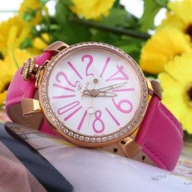ANGIE ST7154L MATONINI SERIES LEATHER BAND RHINESTONE QUARTZ WATCH FOR LADIES LUMINOUS POI