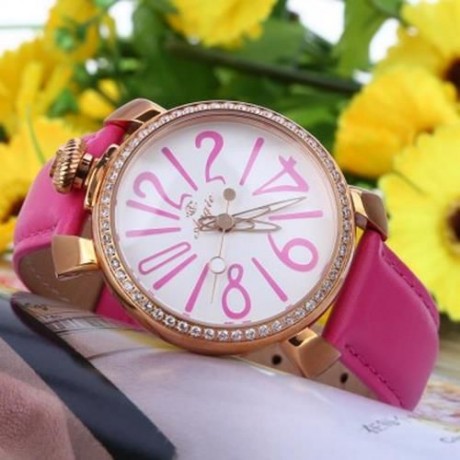 ANGIE ST7154L MATONINI SERIES LEATHER BAND RHINESTONE QUARTZ WATCH FOR LADIES LUMINOUS POI