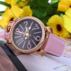 ANGIE ST7154L MATONINI SERIES LEATHER BAND RHINESTONE QUARTZ WATCH FOR LADIES LUMINOUS POI