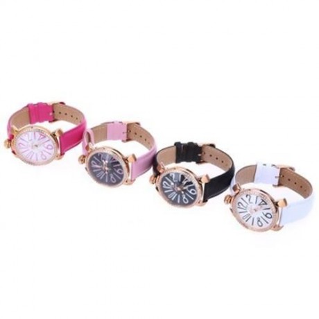 ANGIE ST7154L MATONINI SERIES LEATHER BAND RHINESTONE QUARTZ WATCH FOR LADIES LUMINOUS POI