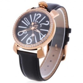 ANGIE ST7154L MATONINI SERIES LEATHER BAND RHINESTONE QUARTZ WATCH FOR LADIES LUMINOUS POI