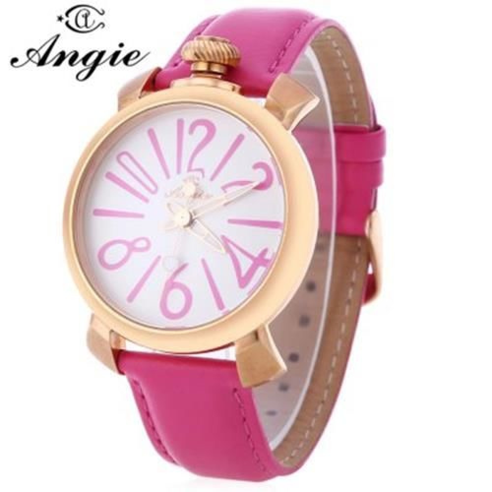 ANGIE ST7154L MATONINI SERIES LEATHER BAND QUARTZ WATCH FOR LADIES LUMINOUS POINTERS (ROSE ANGIE ST7154L MATONINI SERIES LEATHER BAND QUARTZ WATCH FOR LADIES LUMINOUS POINTERS (ROSE