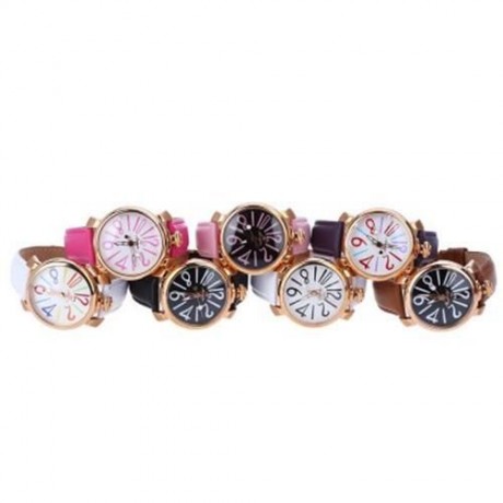 ANGIE ST7154L MATONINI SERIES LEATHER BAND QUARTZ WATCH FOR LADIES LUMINOUS POINTERS (PINK