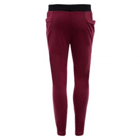 CASUAL DRAWSTING POCKET DESIGN COTTON BLEND HAREM PANTS FOR MEN (WINE RED)