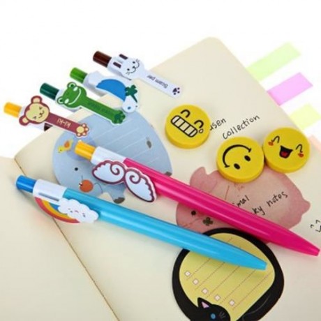 CARTOON 0.5MM BLUE BALLPOINT PEN STATIONERY FOR WRITING OFFICE SCHOOL SUPPLIES (CAT)