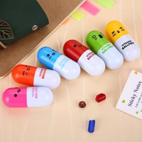 RETRACTABLE CAPSULE CREATIVE PILL BALLPOINT PEN BALLPEN FOR SCHOOL WRITING SUPPLIES STATIO