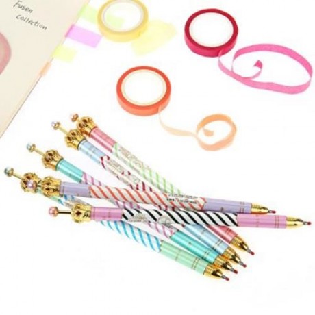 0.5MM LOVELY CUTE ADORABLE CROWN DESIGN ROLLER GEL INK PEN FOR SCHOOL OFFICE FAMILY (RED)