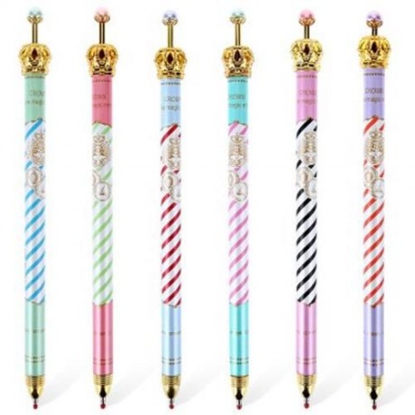 0.5MM LOVELY CUTE ADORABLE CROWN DESIGN ROLLER GEL INK PEN FOR SCHOOL OFFICE FAMILY (BLACK