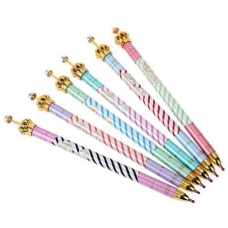 0.5MM LOVELY CUTE ADORABLE CROWN DESIGN ROLLER GEL INK PEN FOR SCHOOL OFFICE FAMILY (BLACK