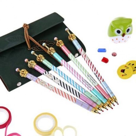 0.5MM LOVELY CUTE ADORABLE CROWN DESIGN ROLLER GEL INK PEN FOR SCHOOL OFFICE FAMILY (BLACK