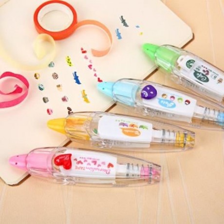 PUSH LACE CORRECTION TAPE CREATIVE STATIONERY FOR KEY TAG SIGN CHILDREN GIFT (BLUE)