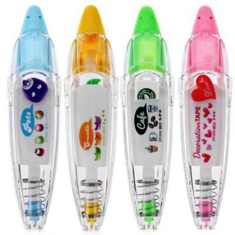 PUSH LACE CORRECTION TAPE CREATIVE STATIONERY FOR KEY TAG SIGN CHILDREN GIFT (YELLOW)