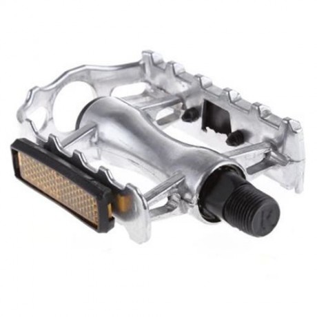 PAIRED ALUMINUM ALLOY FLAT BICYCLE PEDAL FOR MOUNTAIN ROAD BIKE BMX FIXED GEAR (SILVER)