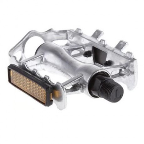PAIRED ALUMINUM ALLOY FLAT BICYCLE PEDAL FOR MOUNTAIN ROAD BIKE BMX FIXED GEAR (SILVER)