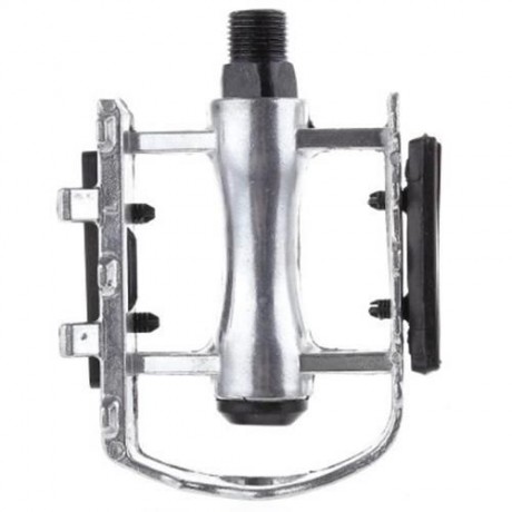PAIRED ALUMINUM ALLOY FLAT BICYCLE PEDAL FOR MOUNTAIN ROAD BIKE BMX FIXED GEAR (SILVER)