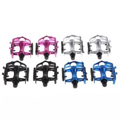 PAIRED ALUMINUM ALLOY FLAT BICYCLE PEDAL FOR MOUNTAIN ROAD BIKE BMX FIXED GEAR (SILVER)