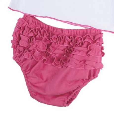 2PCS LETTER WING PATTERN CUTE GIRLS T-SHIRT WITH BRIEFS (WHITE)