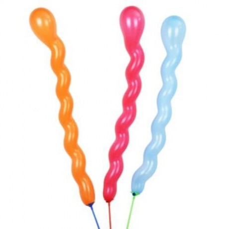 100PCS MIXED SPIRAL LATEX BALLOONS WEDDING FESTIVAL CELEBRATION PARTY DECOR (COLORMIX)