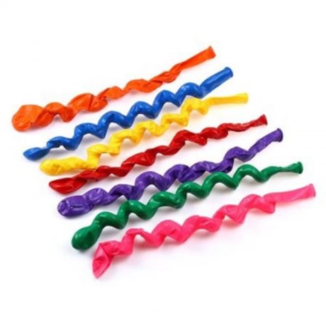 100PCS MIXED SPIRAL LATEX BALLOONS WEDDING FESTIVAL CELEBRATION PARTY DECOR (COLORMIX)
