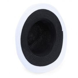 SOLID COLOR SUMMER LADIES BOW WIDE STRAW PLAITING HAT (#6)