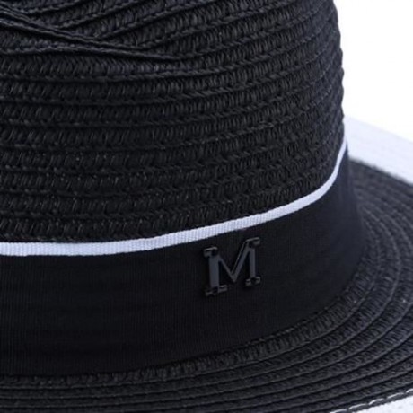 SOLID COLOR SUMMER LADIES BOW WIDE STRAW PLAITING HAT (#6)