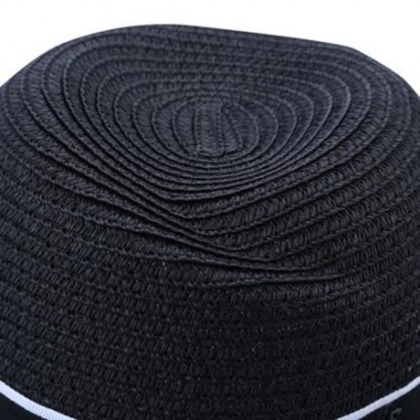 SOLID COLOR SUMMER LADIES BOW WIDE STRAW PLAITING HAT (#6)
