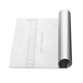 STAINLESS STEEL PIZZA DOUGH SCRAPER CUTTER FLOUR PASTRY CAKE TOOL (SILVER)