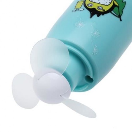 HOCO F2 RECHARGEABLE MINI HAND-HOLD CUP FAN CARTOON STYLE COOLING MACHINE (GREEN)