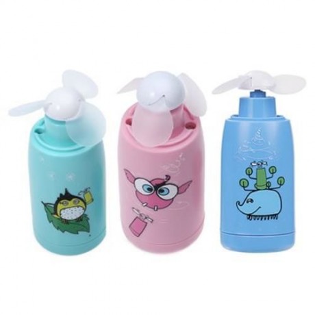 HOCO F2 RECHARGEABLE MINI HAND-HOLD CUP FAN CARTOON STYLE COOLING MACHINE (GREEN)