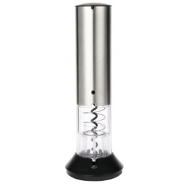 RECHARGEABLE ELECTRIC AUTOMATIC CORDLESS WINE CORKSCREW BOTTLE OPENER FOIL CUTTER (SILVER 