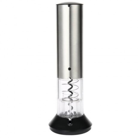 RECHARGEABLE ELECTRIC AUTOMATIC CORDLESS WINE CORKSCREW BOTTLE OPENER FOIL CUTTER (SILVER 